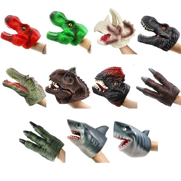 Boîte aveugle 11 Type de marionnette à tête d'animal en caoutchouc de vinyle souple Jouet pour enfants adultes Gant Modèle Dinosaure Requin Marionnette Jouet 230711