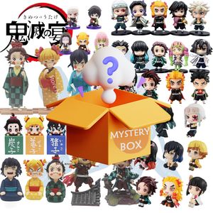 Blinde doos 3-5 cm mysterie handwerk blind doos demon slayer figuren anime corner rol schattige anime personages fan verrassing boxcollectie cadeau 230818