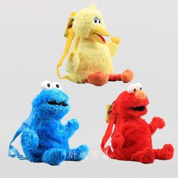 Blind box 3 Style 45cm Sesamstraat Pluche Rugzak Rood Elmo Blue Cookie Guy Geel Big Bird Pluche Tas Kinderen Schooltas 230614