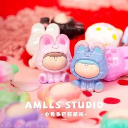 Blind Box Amlls kleurrijke konijnenreeks blinde doos speelgoed mystery box verrassing tas schattig actiefiguur poppen kawaii collectie meisjes geschenk y240422