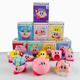 Blind Box Echte Kirby Friends 2 3 Food Play Blind Box Mestery Box Anime Game Figuren Auto -decoratie Cake Decor PVC Doll Toys T240506