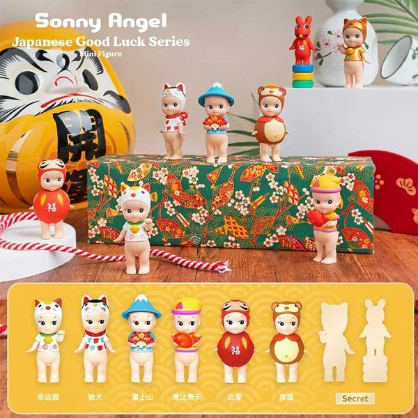 Blind Box Japanese Good Luck série mascotte Lucky Cat Doll Anime Mini Figures Toy Model Decoration Surprise Bound Mystery Box T240506