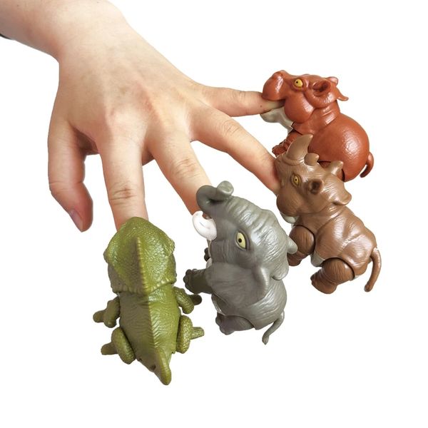 Boîte aveugle dinosaure jurassique Dino figurine animale modèle parc jouet mordre main éléphant délicat caméléon hippopotame Mosasaurus doigt pour garçons cadeau