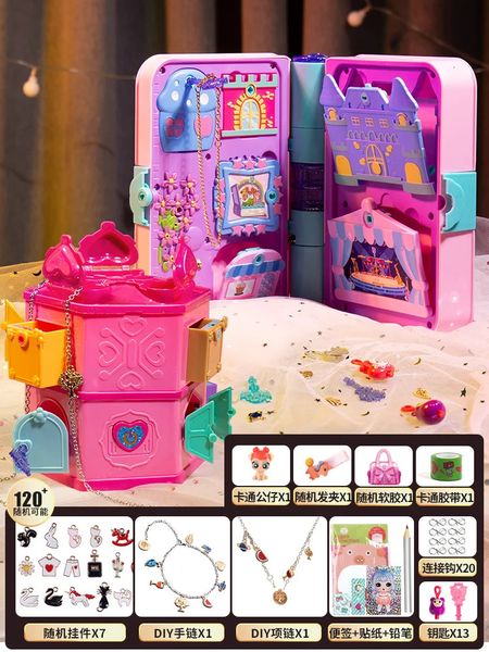 Boîte aveugle boîte au trésor chanceux pagode démolition musique fille Surprise livre magique bijoux à bricoler soi-même enfants jouer maison jouets 231205
