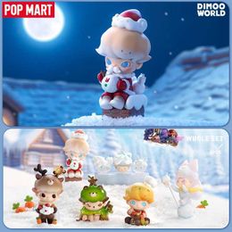 Blind Box Mart Dimoo Letters from Snowman Series Mystery Box 1PC / 6PCS POPMART BLID BOX FIGURE CONSIGNEMENT CIBLE CIET TOY T240506