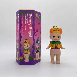 Blind Box Mini Figure Halloween Series 2016 Boîte à aveugle jouet pour fille mystère box Bat Witch Pumpkin T240506