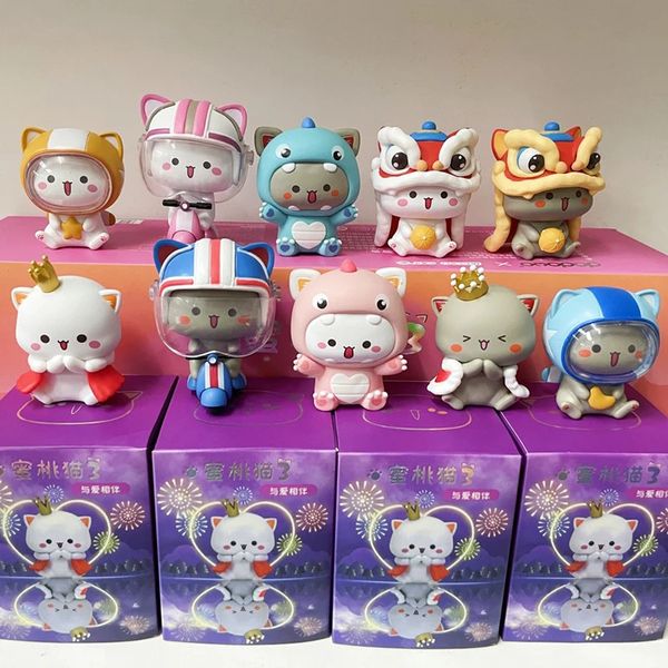 Boîte aveugle Mitao Cat Box Kawaii Toy Love Series Saison 3 Mystery Cute Cartoon Doll Model Action Figure Surprise Birthday Gift 231212