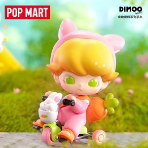 Boîte aveugle Original POP MART DIMOO série de vacances pour animaux de compagnie boîte aveugle jouets modèle confirmer Style mignon Anime Figure cadeau boîte Surprise 230906