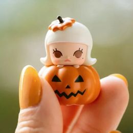 Caja ciega Pop Bean Todos los Santos Serie Calabaza Muñecas Popmart Linda Figura de Anime Kawaii Adornos de Escritorio Sorpresa Misterio Regalo para niños 231025