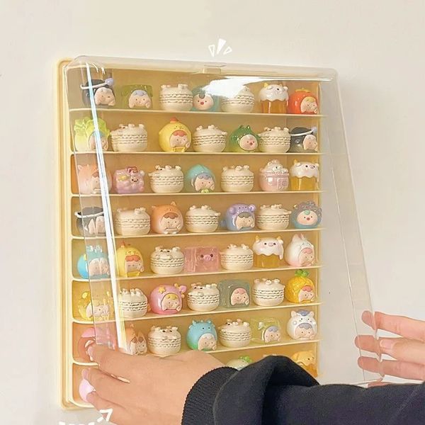 Boîte à aveugle Rangement 8 couches Grande armoire d'affichage espace suspendu mural en acrylique poupées de couvercle transparent montrant 231221
