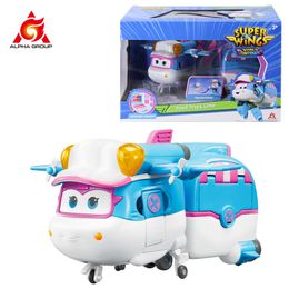 Blind box Super Wings 5 inch Transforming Lime Food Cart Inclusief Mallen Robot Transformtion Vliegtuig Action Figures Anime Kid Toy 230714