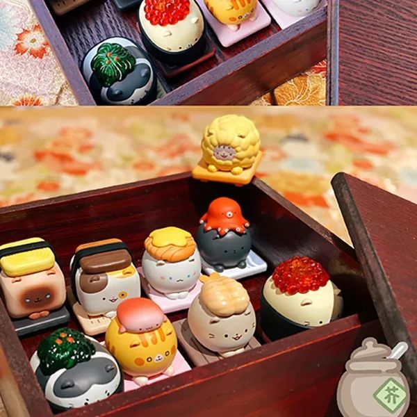 Les jouets à aveugles ont la toxicomanie de chat Japon Octopus Sag Sushi Caja Ciega Kawaii Modèle décor surprise Doll Mystery Kid Gift 240422