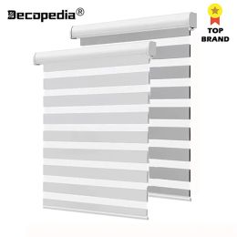 Persianas persianas Decopedia Manual de ventana de cebra inalámbrica Batería motorizada Día y noche para puertas correderas Personalizado 230616