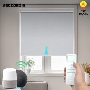 Blinds Decopedia Custom Home Window Roller Shades gemotoriseerd voor Windows Blackout Day Night WiFi Smart Google Alexa 230302