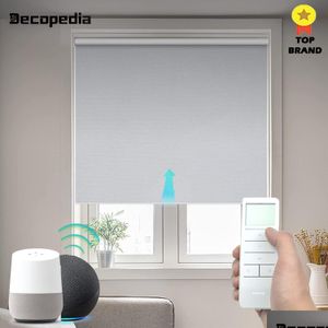 Persianas Decopedia Custom Home Window Roller Shades motorizados para Windows Blackout Day Night Wifi Smart Alexa 230302 Drop Entrega Gar Dh0Td