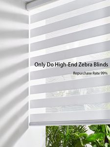 Blinds Gemotoriseerd Raam Half Verduisterend Zebra Licht Filtering Roller Dag en Nacht Gordijnen voor Windows 230614
