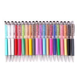 Bling 2 en 1 Pantalla capacitiva de cristal Stylus Touch Pen Bolígrafos para Samsung Smart Phone PC para la escuela