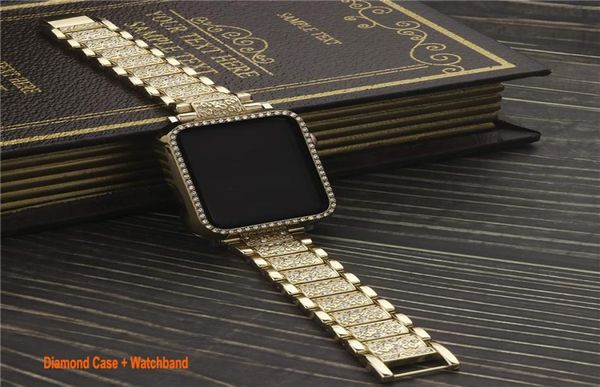 Bling Bands Case compatible avec Apple Watch Band 38 mm 40mm 41 mm 42 mm 44 mm 45 mm Couverture de protecteur de diamant scintiple pour iwatc4072614