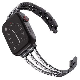 Bling Bands for Apple Watch Strap 38 40 41mm 42 44 45 49 mm Bracelet en métal en strass pour la série Iwatch Ultra 8 7 SE2 6 SE 5 4 3