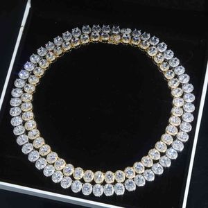 Bling Bling 5a Cubic Zirconia Pave Iced Out 1 Rij Ovale CZ Stone Tennis Collier voor Vrouwen Hip Hop Rapper Sieraden Groothandel X0509