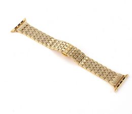 Bling Bling Crystals Watch Band Bracelet 38mm 40mm 41 mm 42 mm 44 mm 45 mm 49 mm voor Iwatch Band All Series 8/7/6/5/4 Luxury Men Women Gold Golde roestvrijstalen staalriemlinks