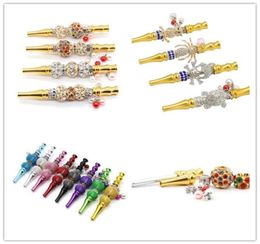 Bling Bling Bling Handmade Metal Hookah Pnipet Bouth Bouth Tip Colorful Diamond Arab Shisha Narguile Filtre pour les outils de tuyaux fumeurs Accesso6187911