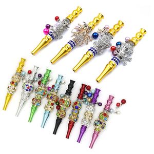 Bling-Bling Metal Smoking Mond Tips voor Hookah Shisha Mondstuk Blunt Joint Holder Drip Tip Sheesha Narghile With Sieraden Accessoires