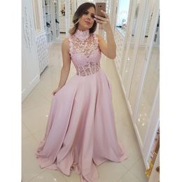 Bling Bling Pailletten Hoge Hals Prom Dresses 2021 Sexy Mouwloze Formele Partij Avondjurken Vestido de Gala