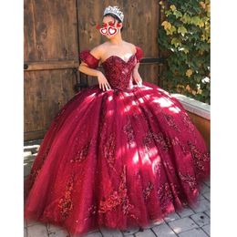 Bling Bury paillettes Quinceanera robes 2021 modeste doux 16 bal fête d'anniversaire robe de bal robes de débutante robes 328 328
