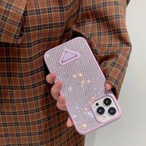 Bling Bling Colorful Rhinestone Diamond Cell Telephone Case For Mens Womens Apple iPhone 14 Plus 15 13 12 Pro Max Designer Luxury Glitter Sparkle Mobile Bumper Couverture Purple