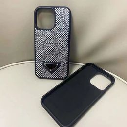 Bling Crystal Diamond Coques de téléphone portable pour femme Apple iPhone 14 Plus 13 12 11 Pro Max Luxury Designer Glitter Sparkle Mobile Back Cover Fundas Velvet Lined