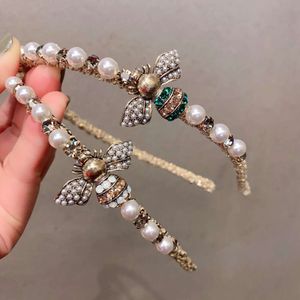 Bling Kristallen Hoofdband Bee Haaraccessoires Voor Vrouwen Luxxury Handgemaakte Kralen Designer Haarbanden Hele Boog Hoepel Hoofdbanden Perfect Leuk Cadeau