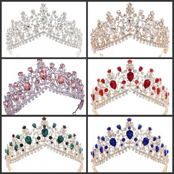 Bling Crystal Rhinestone Tiaras Crown Sparkly Nupcial Boda Accesorios para el cabello Tocados Prom Queen Quinceanera Pageant Tiara Prin282S