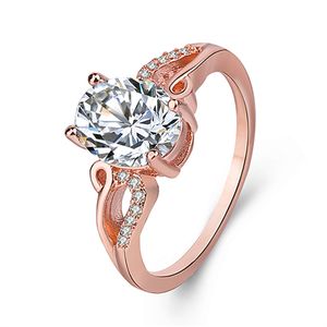 BLING CZ Band anneaux pour femmes Rose Gold Color Engagement Anel Feminino Cadeaux Pour sa jolie bague en forme de cube de sucre