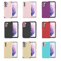 Bling Diamond 360 Schokbestendig Armor Case voor Sam S9 S10 S21 Note10 Note20 Cover Duurzaam 3 in 1 Silicon PC Full Protection Phone Cases