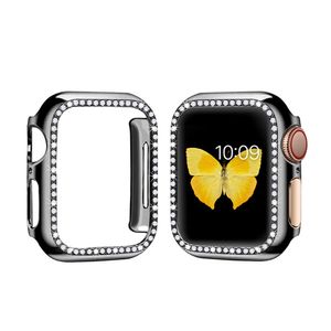 BLING DIAMOND Glass Screen Protector Watch For para I Watch Series 7 6 5 4 3 SE Luxury PC Smart Watch Case