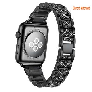 Bling Diamond Smart Bandjes Compatibel met Apple Watch Band 49 mm 45 mm 44 mm 41 mm 40 mm 38 mm Dames Strass roestvrijstalen banden voor iWatch 8 SE-serie 8/7/6/5/4 3 2 1 SE