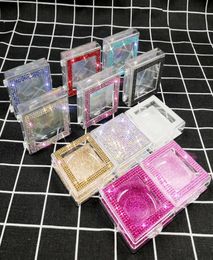 Caja de pestañas ostentosas, caja de embalaje con purpurina de diamantes para pestañas postizas, caja de pestañas postizas, cajas de plástico GGA34589291401
