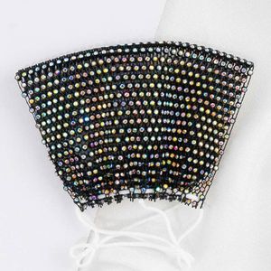 Bling mascarilla diseñador moda rhinestone femenino colorido AB diamante máscaras personalizadas velo decorativo mascarilla al por mayor