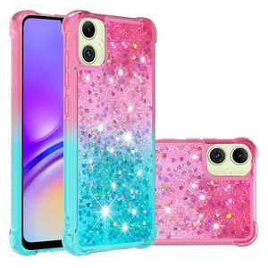 Bling coulant à deux tons mouches rapides à flotteur liquide Gradient liquide scintiller Soft TPU Couverture amorce à l'épreuve de Google Pixel 9 8 Pro 8A 7A Moto G 5G Play Power 2024 Pure