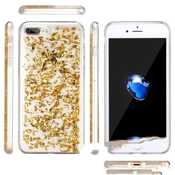 Bling para iPhone 12 11 Pro Max X Funda Soft Glitter Fundas traseras para Samsung S8 S9 Plus J7 A5 con bolsa OPP