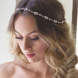 Bling Full Crystal Hair Band Clip Strass Bandeau Épingle À Cheveux Bijoux De Mode De Mariée Gothique Chaîne Bandeau Barrette Accessoires De Coiffure Coiffe