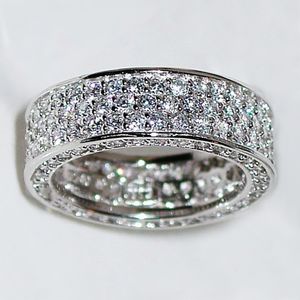 Bling Full Lab Bague en diamant en argent sterling 925 pour fête de mariage pour femmes et hommes, bijoux de promesse de fiançailles, cadeau