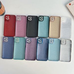 Bling Glitter Chromé Cas Pour Iphone 15 14 Plus Pro Max 12 11 XR XS X 8 7 TPU Souple De Luxe Métallique Clair Brillant Papier Fine Trou Gel Placage Couverture Arrière De Téléphone Portable Peau