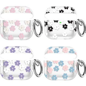 Étuis à fleurs scintillants pour Airpods Pro 2 Air Pods 3 1 2 Ear Fashion IMD Soft TPU Air Pod Airpod Pro2 3gen Accessoires pour écouteurs de téléphone portable Couvercle de protection Anneau en métal