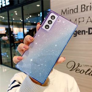 Bling Glitter Phone Cases voor 12 PRO MAX Square Cover Anti-Drop Samsung A52 5G A42 A72 A71 A10 A12 A20 A30