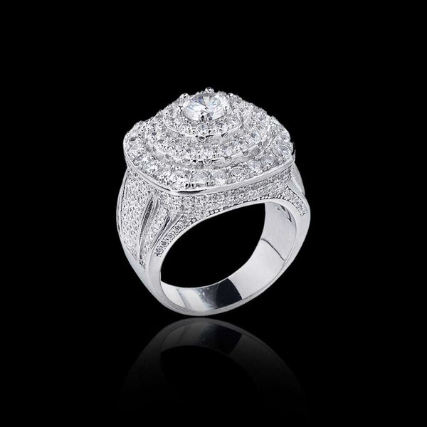 Bling Jewelry Accessoires Pur 925 Sterling Argent Hip Hop Fiançailles Moissanite Platinum Bague pour Hommes avec Prix