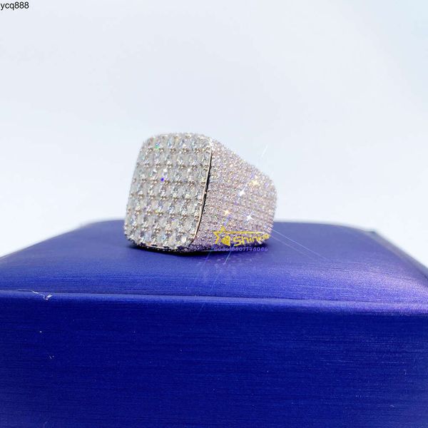 Bling Jewelry Grossiste Hip Hop Vvs Moissanite Lab Diamant Hommes Bague Glacée