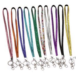 Bling Lanyard Blink Straps Crystal Rhinestone in neck with claw clasp ID Badge Holder for Mobile phone Camera RRB15073