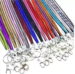 Bling Lanyard Blink Straps Crystal Rhinestone en el cuello con cierre de garra ID Badge Holder para la cámara del teléfono móvil FY5381 0801